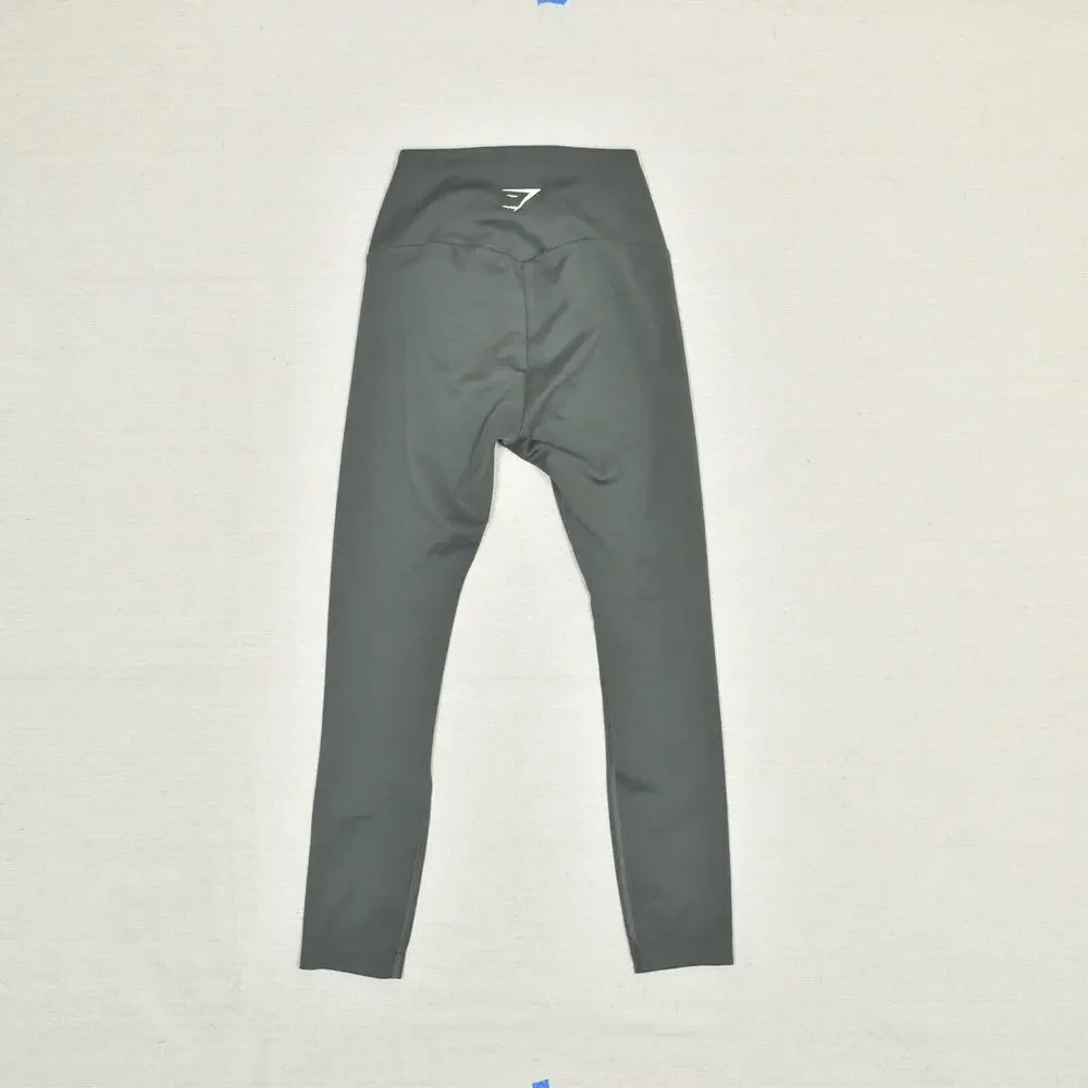 Gymshark Women Skinny Leggings Pull On Solid Polyester Gray Size XS